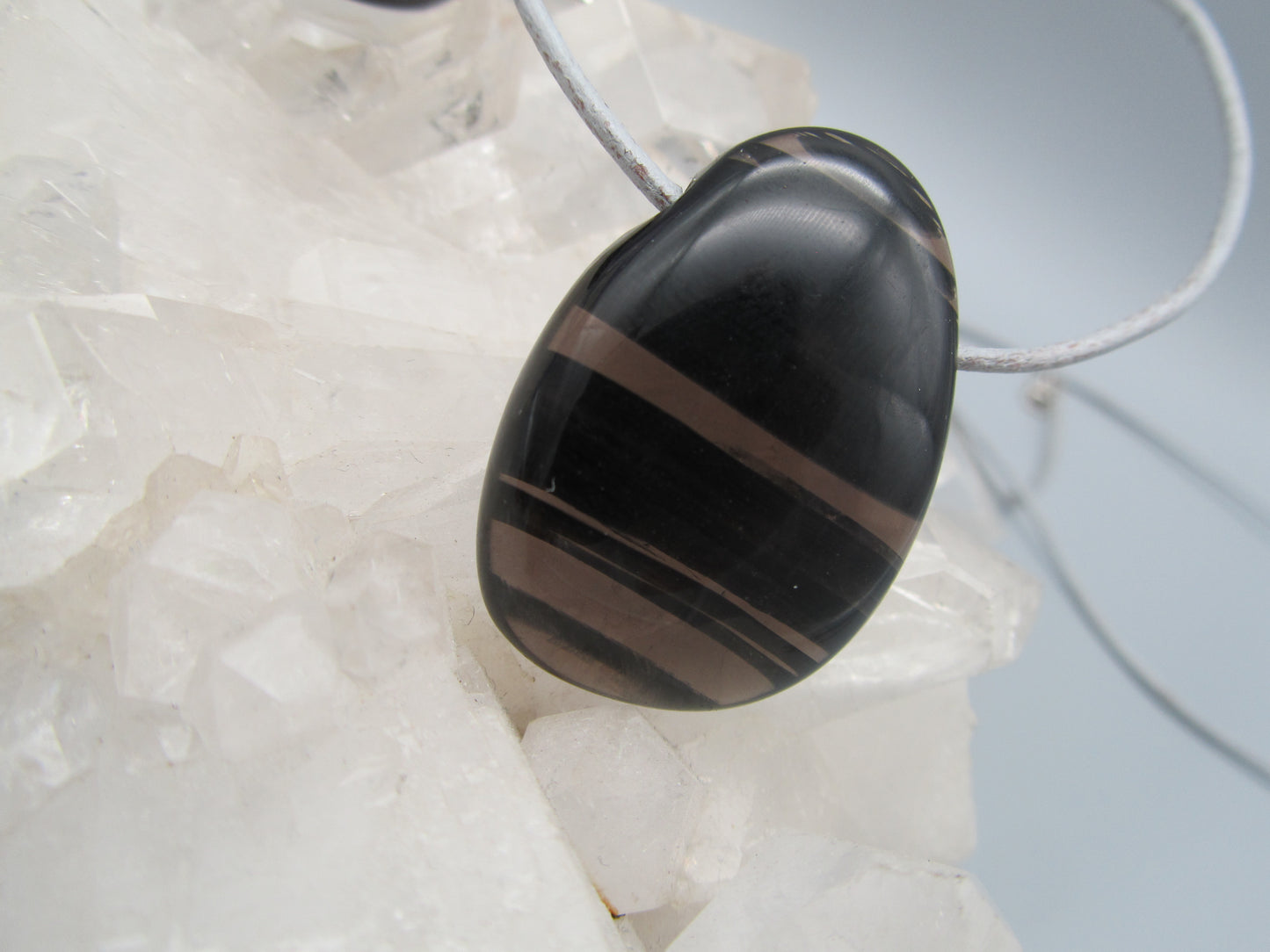Anhänger Obsidian Lammellen , gebohrt