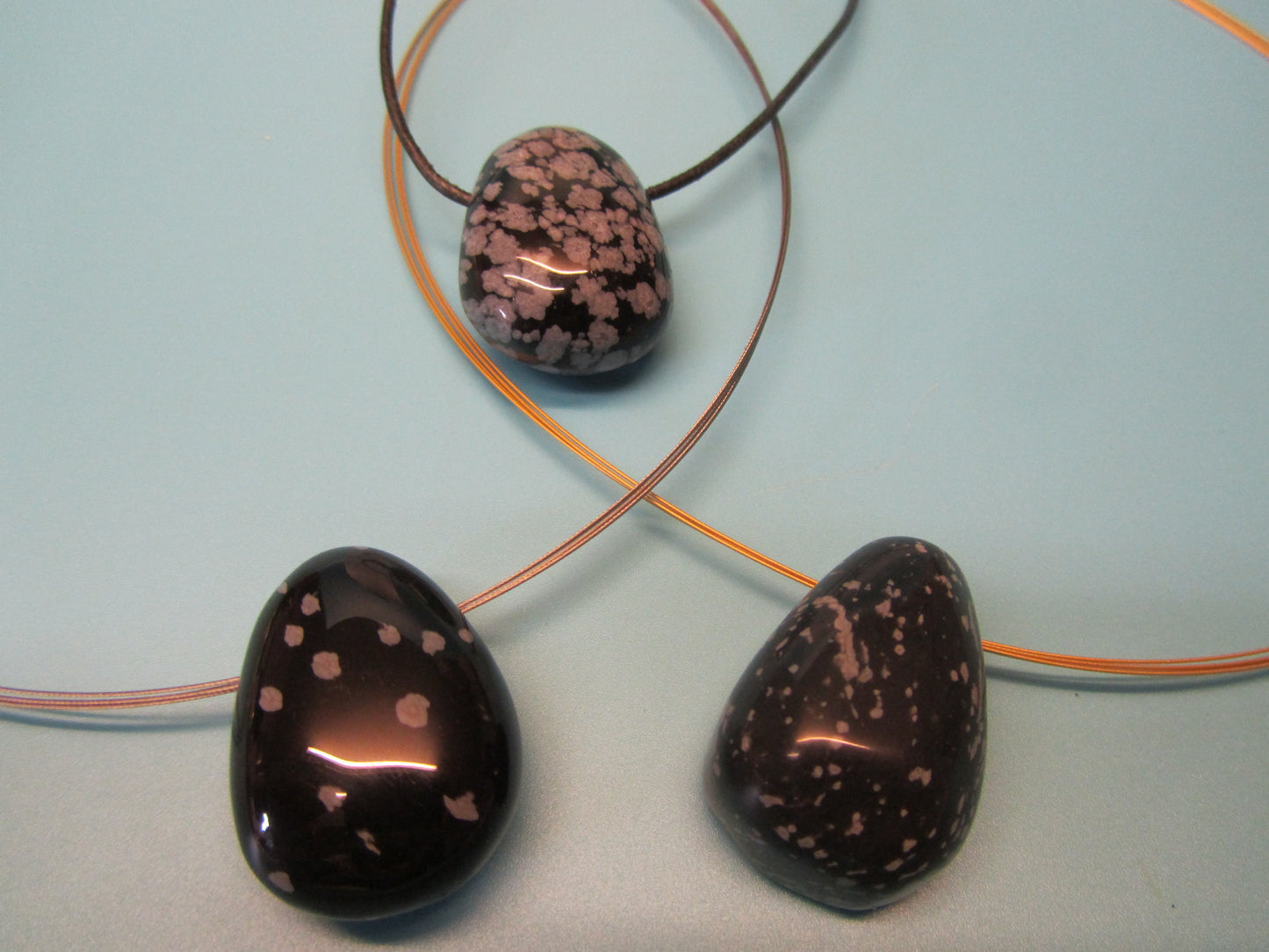 Anhänger Schneeflockenobsidian gebohrt