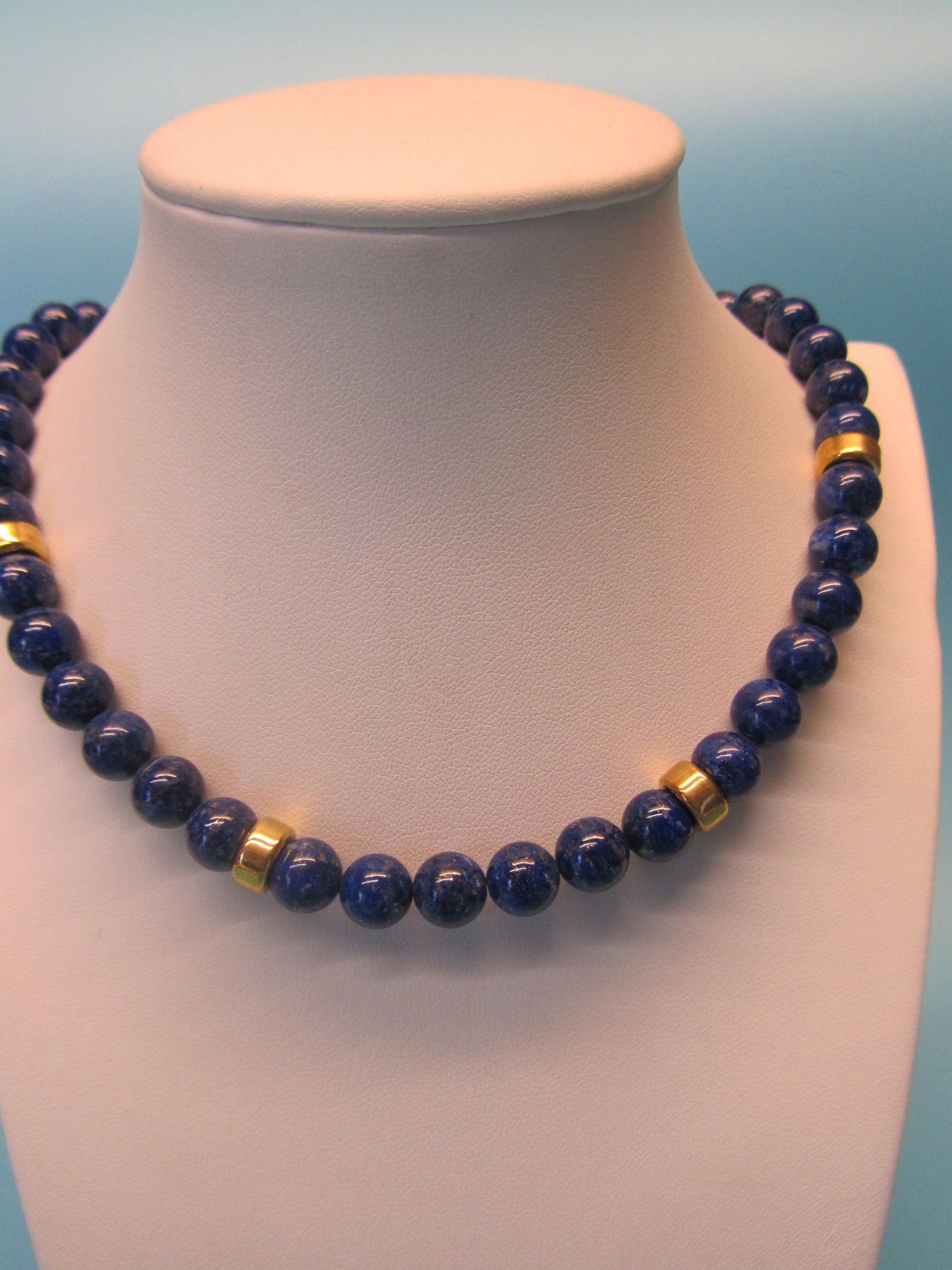 Kette Lapislazuli mit 375 Gold