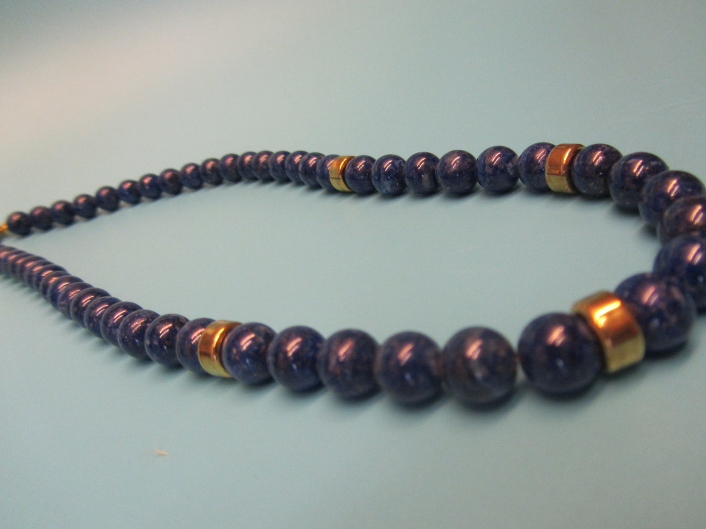 Kette Lapislazuli mit 375 Gold