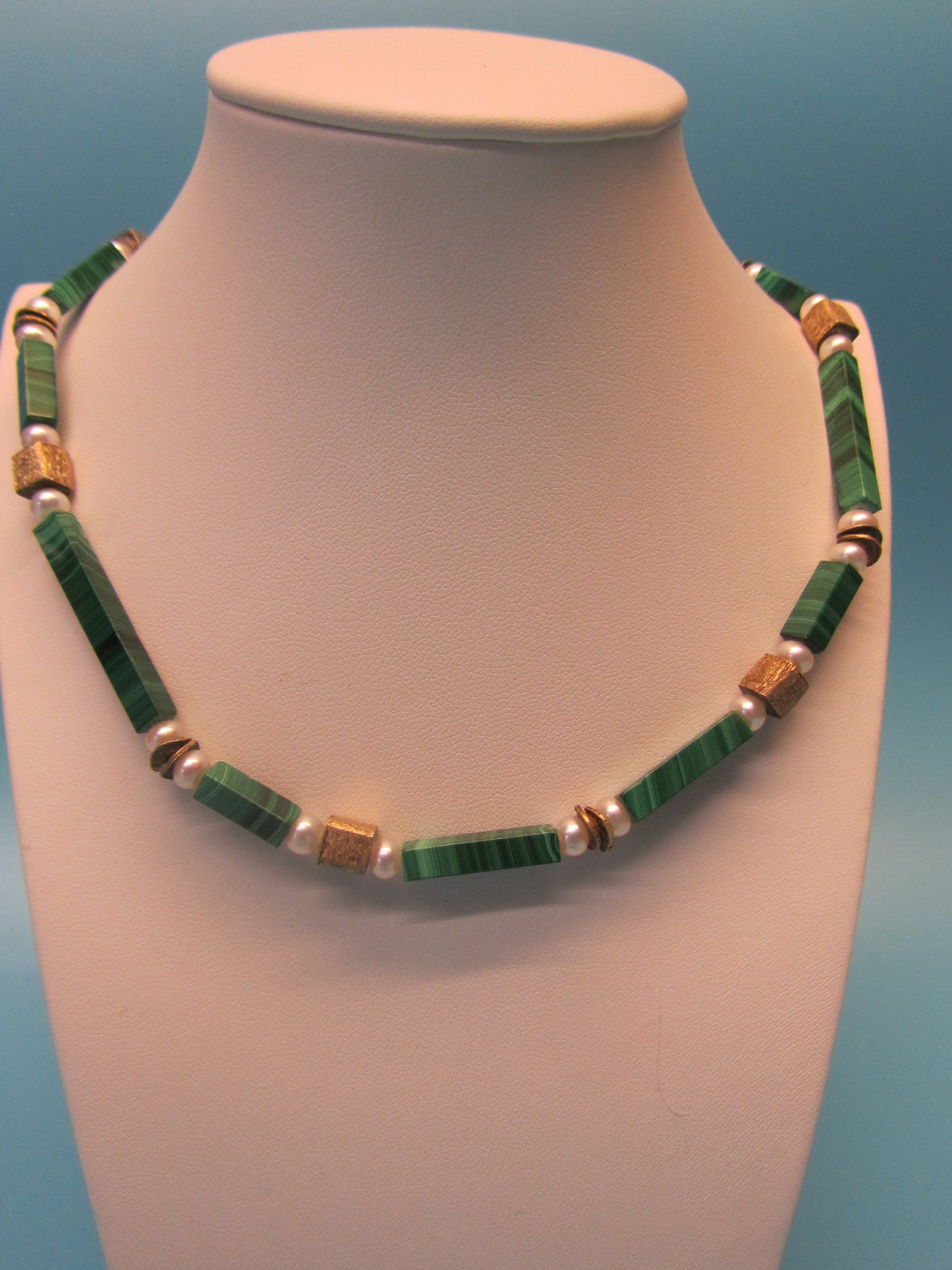 Kette Malachit/Perle