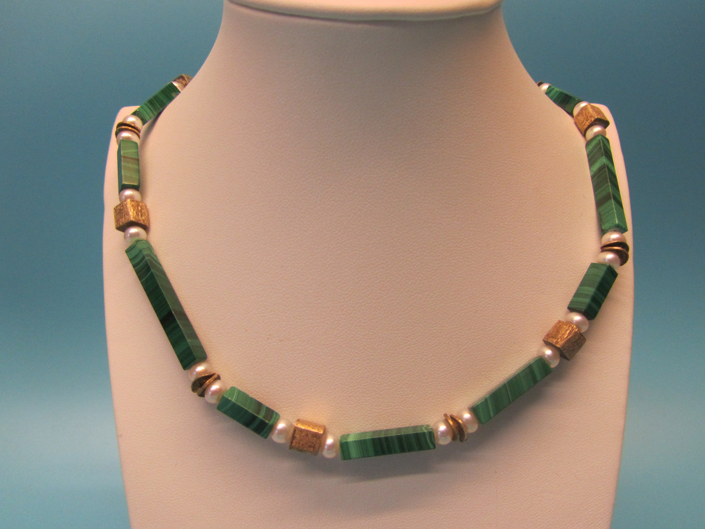 Kette Malachit/Perle