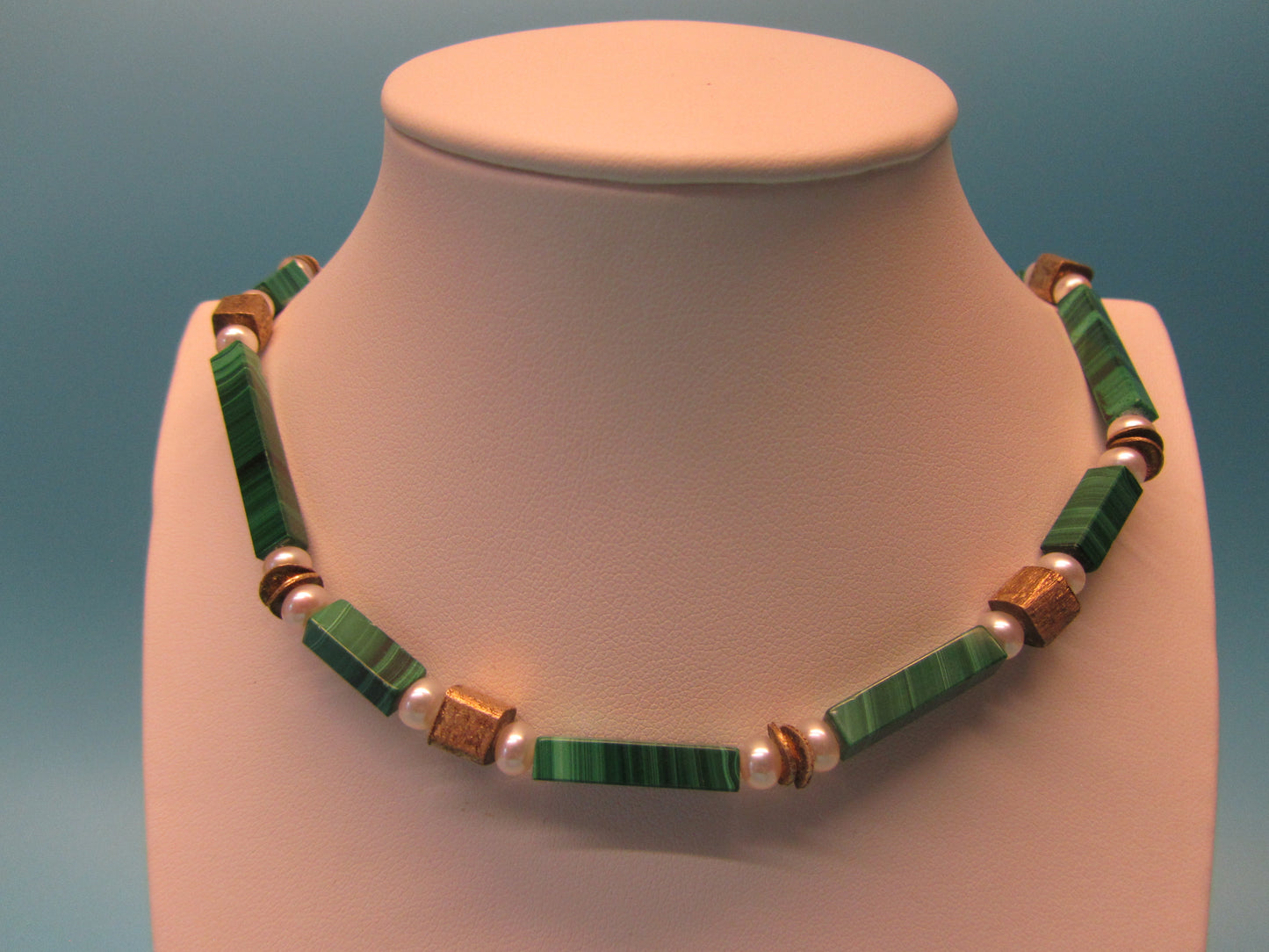 Kette Malachit/Perle