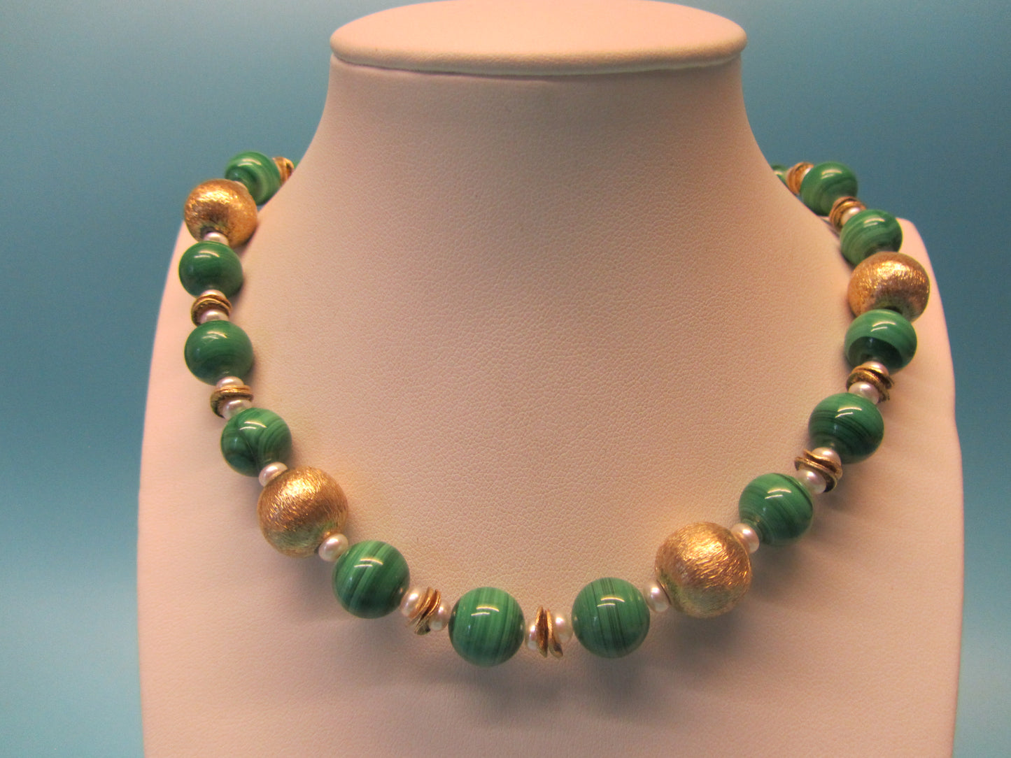 Kette Malachit/Perle
