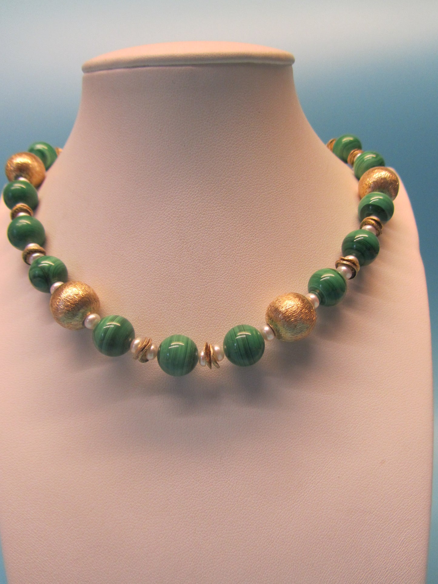 Kette Malachit/Perle
