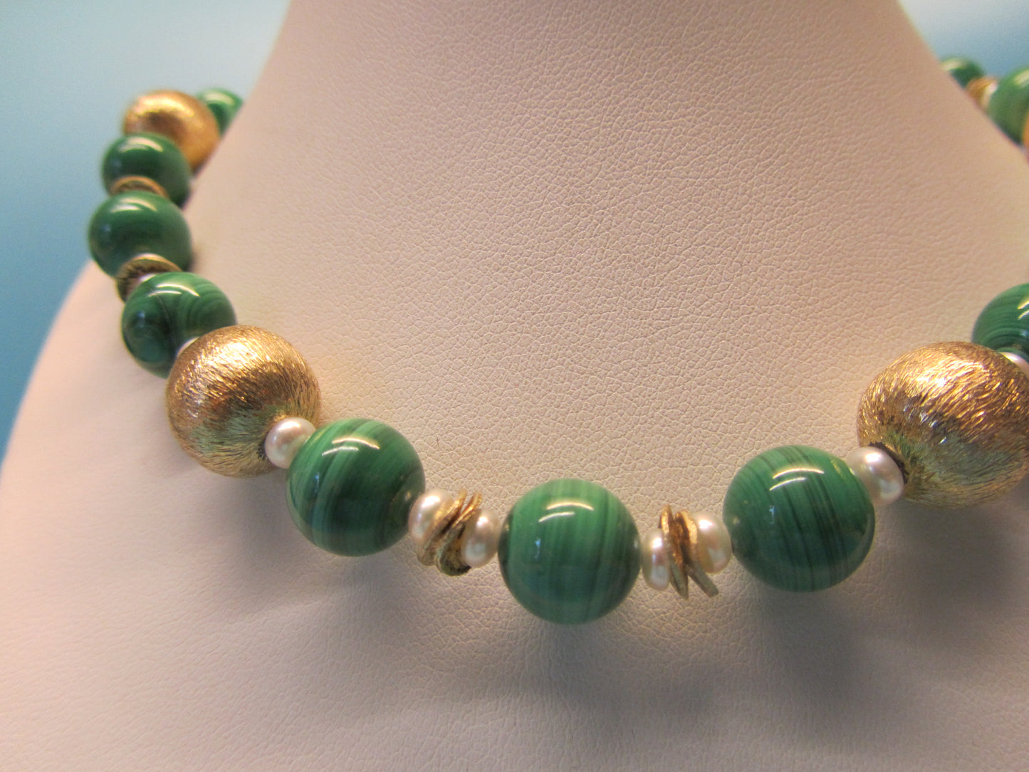 Kette Malachit/Perle
