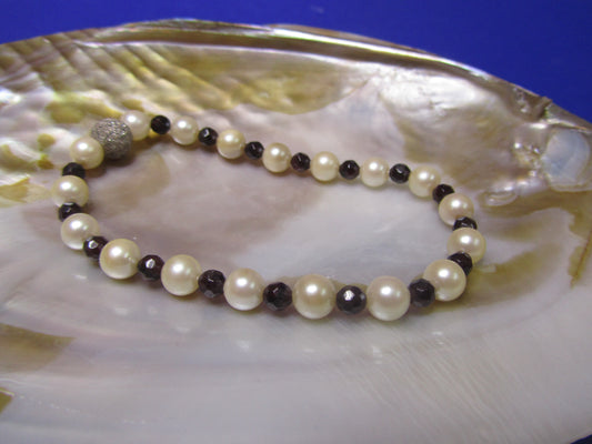 Armband Perle/Granat