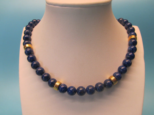 Kette Lapislazuli mit 375 Gold